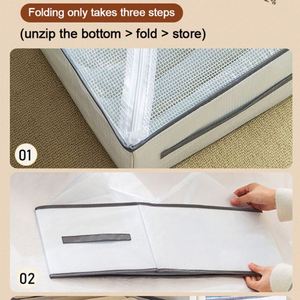 Large Non-Woven Foldable Stackable Closet Luggage Organiser Clothing Collapsible <b>Storage</b> <b>Box</b> - Product Image 4