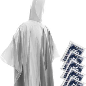 Poncho de pluie jetable en PE pour adulte, usage voyage, style simple, unisexe, pour une personne, imperméable - Product Image 1