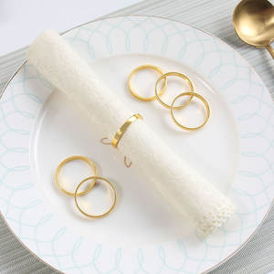 2024 Modedesign Metall Einzel ring Servietten ring <span class=keywords><strong>Gold</strong></span> Farbe Benutzer definierte Form Servietten ring Western Restaurant für Serviette - Product Image 1