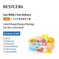 BESTCERA Bol pour hamster en céramique Petit plat d'alimentation pour animaux de compagnie pour hamsters Lapins Gerbilles Bol de nourriture durable écologique et facile à nettoyer