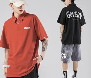 Maglietta da uomo 100% in cotone 240gsm con <span class=keywords><strong>stampa</strong></span> <span class=keywords><strong>giapponese</strong></span> e Polo da uomo Oversize con toppa ampia da lavoro con mezza manica - Product Image 6