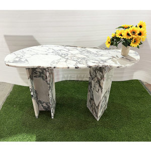Mesas de Consola Estilo Francés, Mármol Blanco Italiano, Mesa de Esquina para Pasillo, Entrada, Mármol - Product Image 6