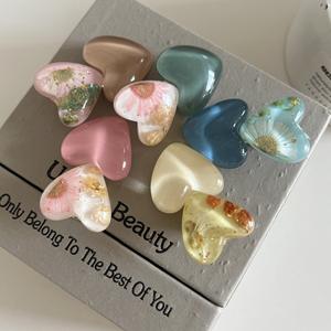 Yjl पारदर्शी जेली रंग दिल के आकार के फूल रोमांटिक प्लास्टिक बाल क्लिप स्वीटी मिनी लड़कियों पुनर्सिन बैंग्स क्लिप - Product Image 2