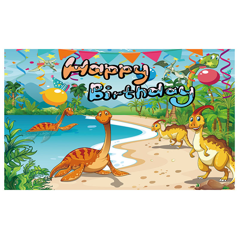 Dinosaurier-Hintergrund 'Happy Birthday' – 1,8 X 1,2 M, Vinyl, Mit Dschungel-Motiv, Für Kindergeburtstage & Fotoshootings
