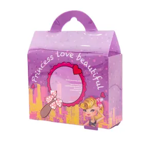 Wholesale factory direct supply customized PET/PVC/PP cartoon plastic gift packing box with handle and visible window