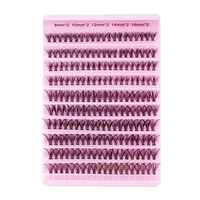 En stock, paquet de cils en grappe DIY rose, 10p-100p, courbure D, 10-18mm, longueur MIX, très doux, cils en grappe à porter, vente en gros