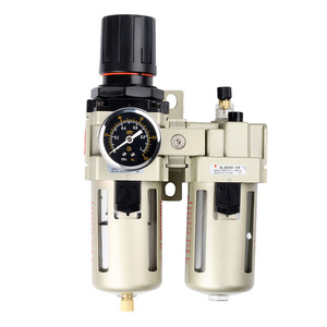 Filtre séparateur d'huile et d'eau à pression d'air avec manomètre pour la régulation et le traitement des systèmes pneumatiques de compresseurs d'air - Product Image 1