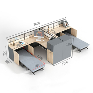 Estación de Trabajo Ejecutiva Moderna en Forma de L, <span class=keywords><strong>Escritorio</strong></span> Amplio con Estantes de Almacenamiento, <span class=keywords><strong>Escritorio</strong></span> Resistente con Estructura de Madera, Comercial - Product Image 5