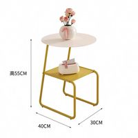 Table console moderne à double épaisseur de style crème Table basse d'appoint pour canapé de salon simple