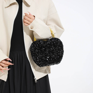 Cross-Border Sequin Hand-Held Box Bag Women's New High-End Single-Shoulder <b>Square</b> Western-Style Chain Crossbody Bag Tanjing - Product Image 3