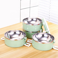 Boîte Bento Japonaise Détachable à Trois Niveaux en Acier Inoxydable pour le Bureau, la Conservation des Repas Chauds, les Sorties Pique-nique, et les Aliments Écologiques
