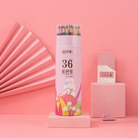 Crayons de couleur en plastique certifiés FSC EN71, 12/18/24/36/48 couleurs, en tube, non toxiques, pour le dessin des enfants, papeterie artistique, vente en gros