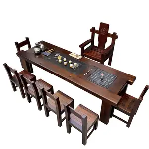 AJJ DX-335 velho barco de madeira do agregado familiar conjunto de mesa e cadeira novo estilo Chinês do kung fu jogo de chá mesa de chá mesa de chá de madeira maciça