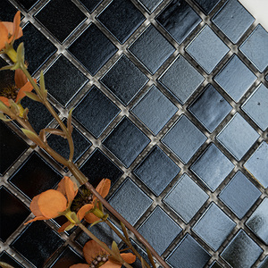 Piso de pared Interior Baño Hoteles disponibles Moderno 327*327mm Serie negra Azulejos de mosaico de vidrio cuadrado Piastrelle a Mosaico <span class=keywords><strong>Nere</strong></span> - Product Image 2