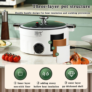 Vente d'Usine Cocotte-Minute Électrique Ménagère 4L Grande Capacité, Pot Antiadhésif Portable Multi-Usages pour la <span class=keywords><strong>Cuisine</strong></span> - Product Image 6