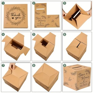 Boîte commémorative décorative en papier imprimé pour anniversaire, remise de diplôme, retraite - Partagez une carte souvenir et une boîte à messages - Product Image 4