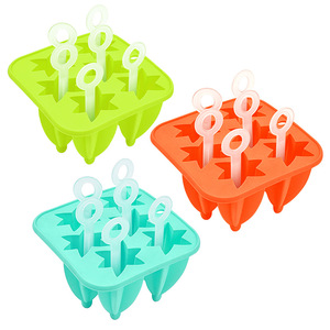 <b>Silicone</b> Umbrella-Shaped 6-Cavity Popsicle Mold DIY Ice Cream Maker Household <b>Tool</b> - Product Image 1
