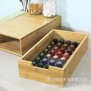 Wooden desktop coffee capsule storage box, <b>tea</b> bag and <b>tea</b> <b>set</b> storage box, storage compartments, drawer, coffee machine rack - Product Image 3