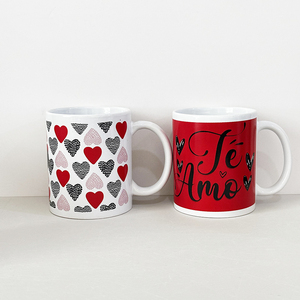 Taza de Cerámica para el Día de San Valentín, con la Inscripción 'Te Amo', en Rojo y Blanco, para Café, Distribución Empresarial - Product Image 4