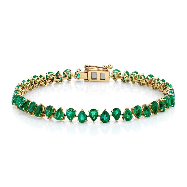 Reverse Water Drop Emerald Tennis Bracelet Sterling 925 Silver Gold Plated 18k Designer Charms Luxury Jewelry Bracelets