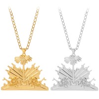 Collier avec pendentif en alliage de carte topographique d'Haïti, vente chaude de la mode, colliers en argent doré, bijoux