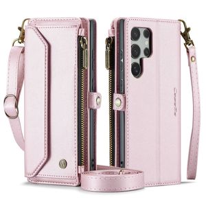 Étui de téléphone en cuir magnétique multifonction pour <span class=keywords><strong>Samsung</strong></span> S24FE/S26/A15 avec fermeture éclair, <span class=keywords><strong>cordon</strong></span> et design à rabat - Fait main - Product Image 6