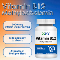 Compléments alimentaires en capsules de vitamine B12 complexe pour soutenir le système immunitaire, 2000 mcg de vitamine B12 par capsule