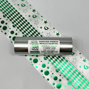 Mẫu 110mm20m truyền nhiệt kim loại màu nhựa Ribbon vàng xanh Rose vàng bạc đỏ xanh truyền nhiệt Ribbon - Product Image 6