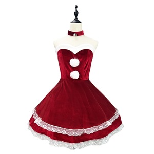 Bunny Girl Costume Pink Velvet Dress With Ears And <b>Bow</b> Women's Fancy Party Outfit - Product Image 5