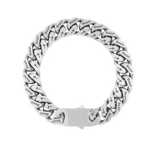 Pulsera y brazalete de hombre de acero inoxidable 316L a prueba de agua y antideslustre, pulsera de eslabones cubanos para hombre. - Product Image 5