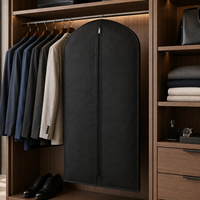 Housse de costume pliable en non-tissé, imprimée avec logo personnalisé, anti-poussière, imperméable et réutilisable pour le rangement des vêtements
