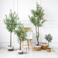 Arbre d'olivier artificiel en fibre de verre pour extérieur, à position fixe, pour aménagement paysager commercial et hôtelier