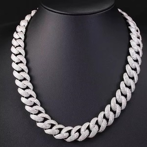 Most Selling Silver Gold Plated <b>Diamond</b> Cuban Link <b>Chain</b> for <b>Men</b> Perfect for Hip Hop Fashion Parties Available for Best Price - Product Image 1