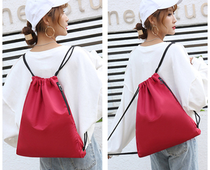Factory Custom Logo <b>Drawstring</b> Backpack Zipper Pocket Wholesale Polyester Gym Sack <b>Bag</b> Sports Cinch <b>Bag</b> <b>Waterproof</b> <b>Drawstring</b> - Product Image 3