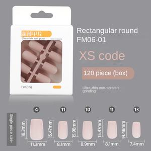 Künstliche Fingernägel <span class=keywords><strong>French</strong></span> Manic ure Rechteckig-Runde Spezielle vorgefertigte einfarbige Nagels pitzen, nahtlose Nagel kunst, nackte Streifen - Product Image 5