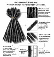 Extensiones de Rastas de Cabello Humano 100% Naturales de Alta Calidad para Trenzas, Crochet y Peinados Protectores