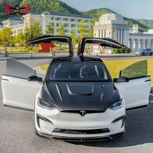 ลิปกันชนหน้ารถยนต์คาร์บอนไฟเบอร์สำหรับเทสลารุ่น X 2022 2023ชุดบอดี้2024สปอยเลอร์สำหรับป้องกันคาง - Product Image 3