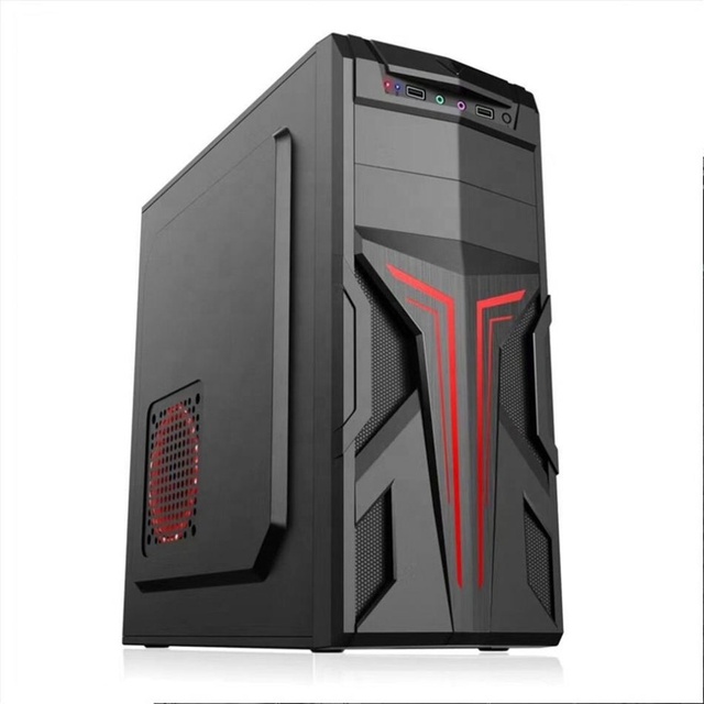 High Quality Full Tower MicroATX Aluminum Alloy Gaming Desktop Computer Case with Side Panel Window with Power Supply in Stock