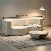Canapé modulaire compressé en tissu, sans cadre, en mousse intégrale, style bloc de tofu, pour salon domestique
