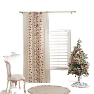 Cortinas de Gasa Bordadas con Motivos Navideños Americanos, Listas para Usar, Translúcidas, de Encaje, para Sala de Estar - Product Image 5