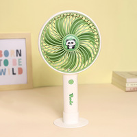 Mini ventilateur portable pliable Panda avec trois vitesses de vent, recharge USB, design mignon Panda, utilisation en hôtel