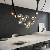Lustre en cuir de luxe à longueur réglable avec abat-jour en verre, lampe suspendue minimaliste pour hôtel, salon, escalier
