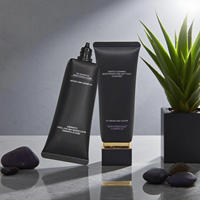 Emballage cosmétique de luxe en tube noir carré personnalisable, conteneur en plastique à presser