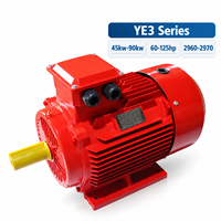 Motor Listrik Tiga Fasa Efisiensi Tinggi Seri YE3 IE3 45kW-90kW 60-125HP 2960-2970RPM B3 B35 Motor Induksi AC Industri