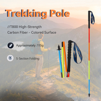 Bâton de marche réglable portable en fibre de carbone OKHEALING, bâtons de randonnée, de trekking et d'escalade, durables, antidérapants