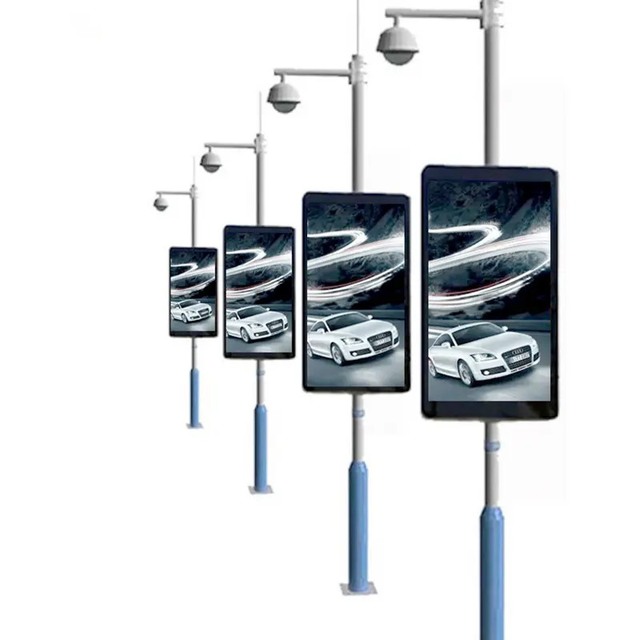 P6 P8 Outdoor Lamppost Digital Signage Sign Advertising Road Light Lamp Screen Street Board Video Street Light Pole Led Display