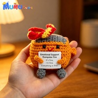 Vente en gros de poupées Amigurumi au crochet faites main personnalisées, motif 'Dumpster Fire', pour le soutien émotionnel, cadeau positif pour la décoration de bureau