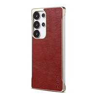 Étui de téléphone en cuir de veau italien véritable avec chargement magnétique sans fil pour la série Samsung Galaxy S25