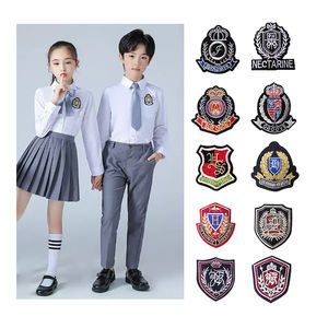 Parche de bordado de escudo de insignia de corona personalizado para uniformes <span class=keywords><strong>escolares</strong></span> | Parche de tela de hierro de moda - Product Image 1