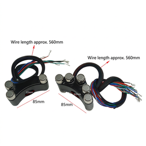 Interrupteur de guidon de moto en aluminium CNC 22 mm avec boutons de commande d'éclairage LED et faisceau de câblage de 560 mm - Product Image 2
